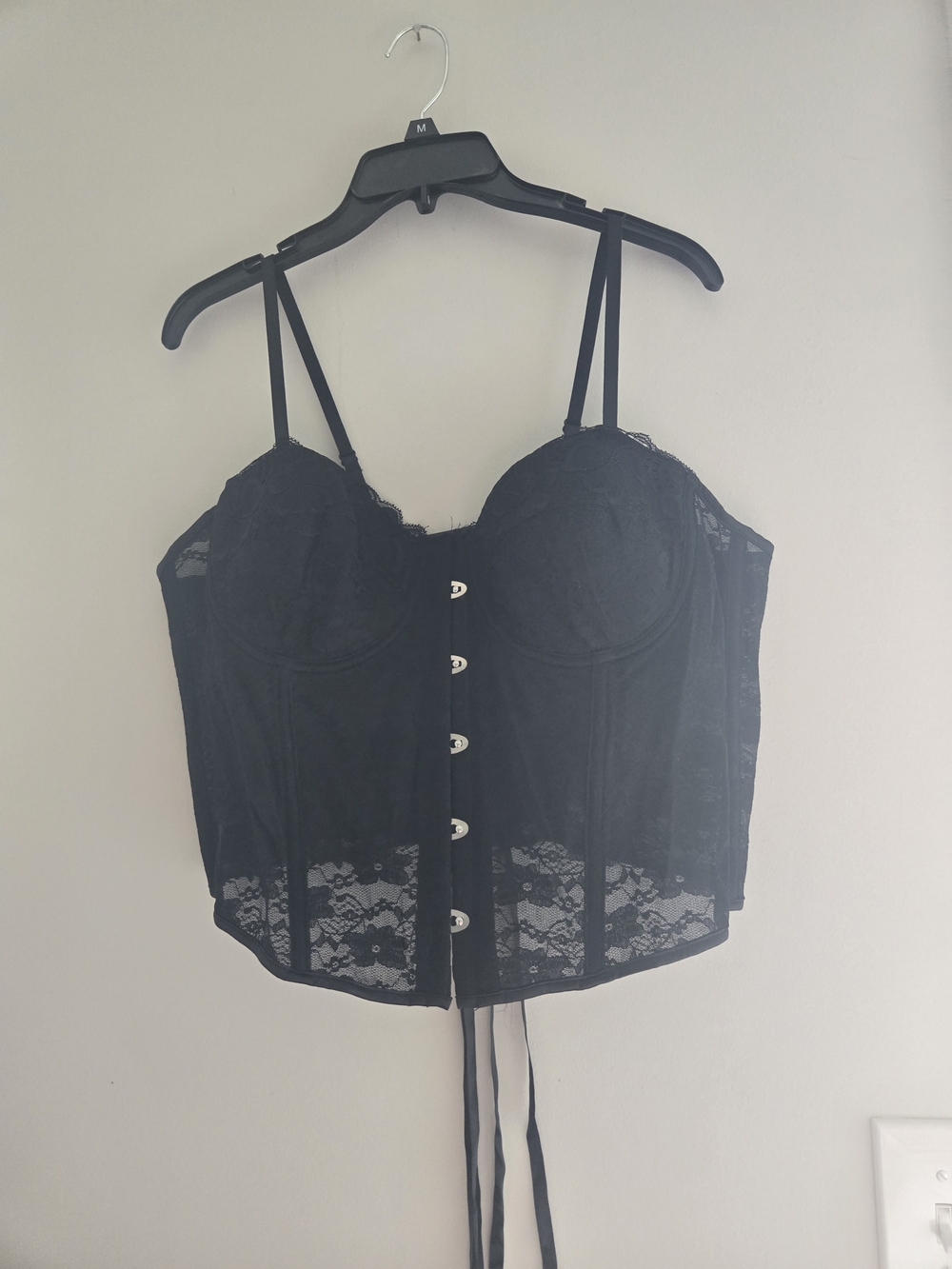 Black Lace Bustier Corset Size 2x